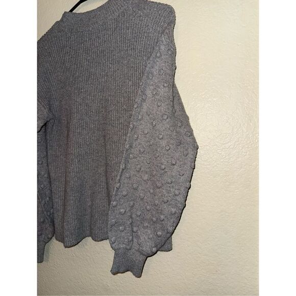 Cece Womens Gray Textured Long Sleeve Round Neck Sweater - Picture 12 of 14